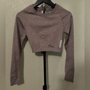 Gymshark Women's Adapt Marl Seamless Mauve Long Sleeve Crop Top